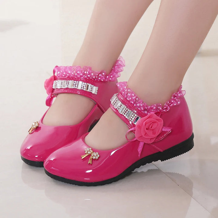Royal Elegance: Sparkling Beaded Princess Sandals for Girls' Wedding & Party Ensembles