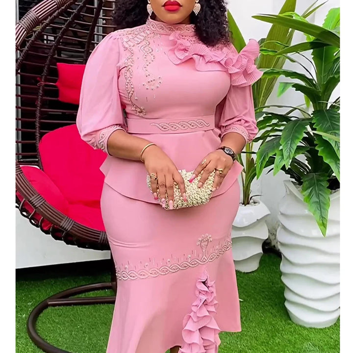 African Clothes for Women 2 PCS Sets Tops And Skirts Suits Dashiki Ankara Turkey Outfits Gown Plus Size Wedding Party Dresses